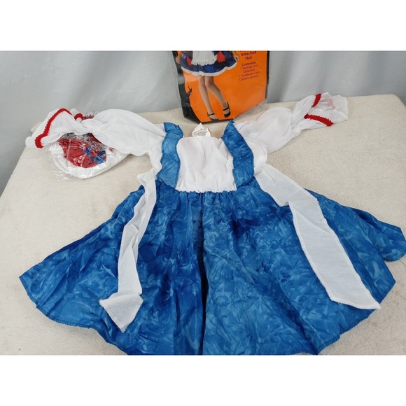 Rubies Rag Doll Girl‎ Costume Toddler 2T Halloween Red White Blue Dress Hat Wig - Picture 6 of 8